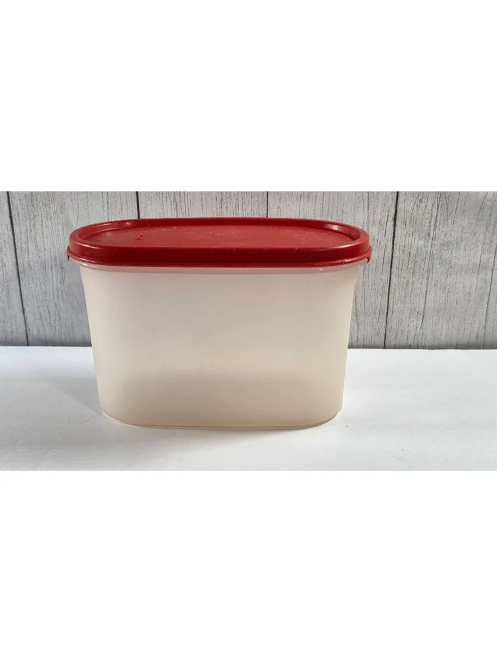 TUPPERWARE MODULAR MATES #2 4 3/4 CUP CAPACITY REDDISH COLOR 1616 SEAL CONTAINER